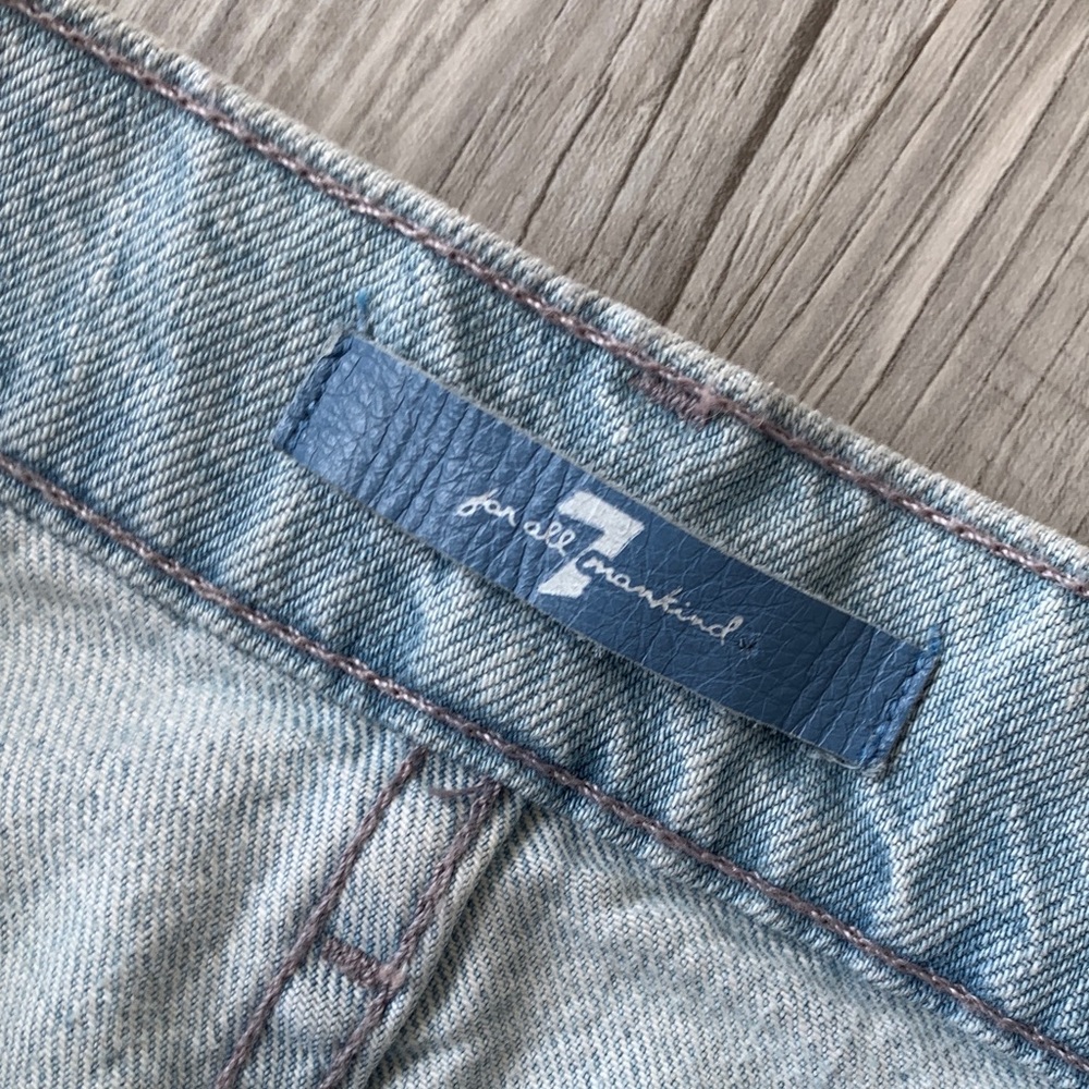 7 For All Mankind Light Blue Button-Front Denim Skirt, Size 27. - Picture 3 of 12